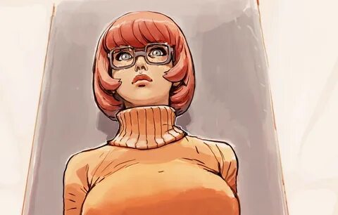 Обои грудь, девушка, арт, очки, Scooby-Doo, Velma Dinkley, j