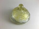 Vintage Avon footed candy dish w/ lid yellow floral pattern: