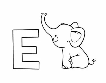 Dibujo de E de Elefante para Colorear Elefantes para colorea