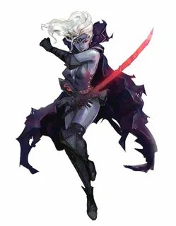 Female Dark Elf Magus - Pathfinder PFRPG DND D&D 3.5 5th ed 