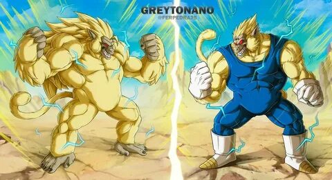 Oozaru SSJ3 Goku VS Oozaru Majin Vegeta by greytonano Anime 