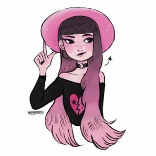 witch girl, pretty in pink 🎀 she tends to fly to the city a 