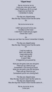 Slipped away by Avril Lavigne Away lyrics, Lyrics, Music quo