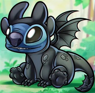 How to Draw Toothless Stitch, Step by Step, Characters, Pop 