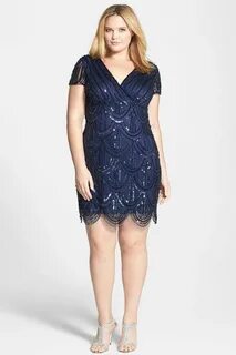 Beaded Empire Waist Dress (Plus Size) by Marina on @nordstro