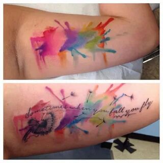 Watercolor tattoo with "have fun storming the castle" in mom