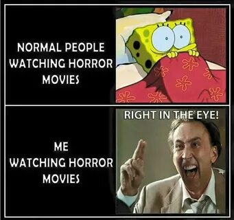 Right in the eyeball!! Horror movies funny, Funny horror, Fu
