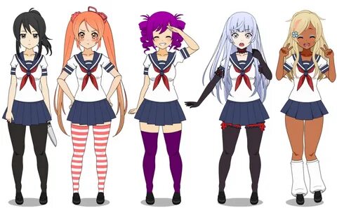 yansim gals by schoko-lade Yandere, Yandere simulator, Anime