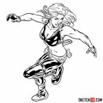 How to draw Mystique from X-Men universe - Sketchok easy dra