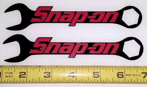 Snap On Logo over Wrenches - Red on Black HQ Vinyl Sticker D