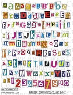 6 pgs Junk Journals Alphabet for Collage Digital Download Ma