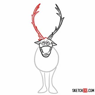 How to draw Olaf riding Sven Frozen - Step by step drawing t