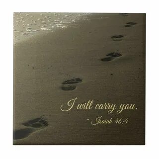 I Will Carry You Sand Footprints Tile Zazzle.com Sand footpr