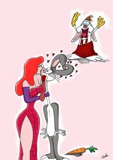 Jessica Rabbit choose Bugs Bunny while Roger Rabbit sees it!