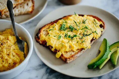 Creamy, Cheesy Scrambled Eggs - A Thought For Food