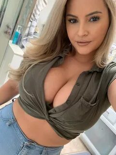 Blonde cleavage big boobs