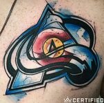 Colorado Avalanche logo with watercolor touches 😱 🏒 Tattooed