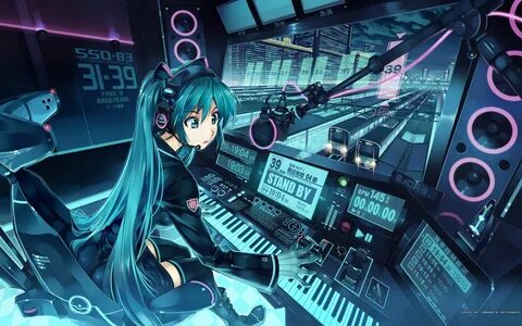 #futuristic, #Hatsune Miku, #train station, #Vocaloid, #anim