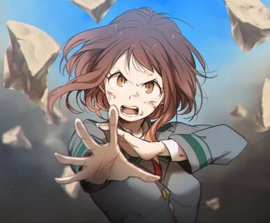 обои : Uraraka Ochako, Синяк, Жест руки, короткие волосы, ка