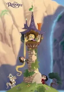 Rapunzel Tower by David Gilson Kawaii disney, Chibi disney, 