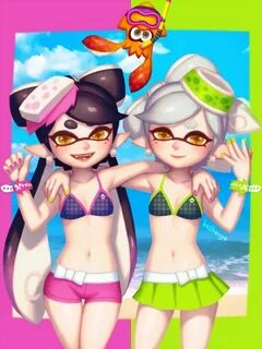 Summer Callie & Summer Marie. Splatoon squid sisters