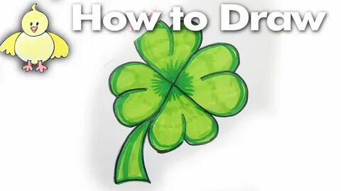 How to Draw a Cartoon Shamrock 4-Leaf Clover Step by Step Dr