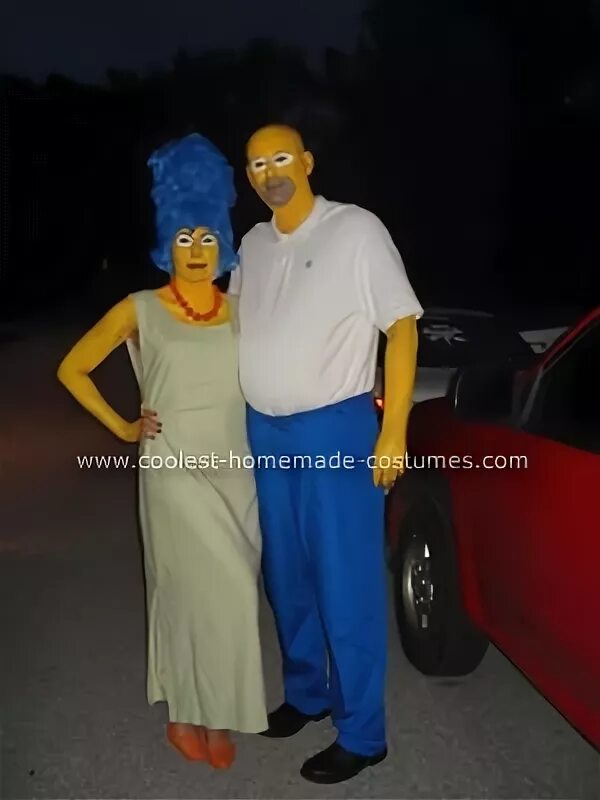 Original Homemade Homer and Marge Simpson Couple Costume Cou