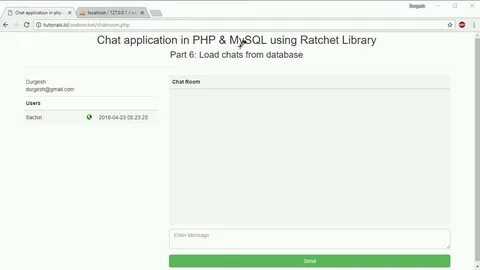 Chat application in PHP & MySQL: Load chats from database pa