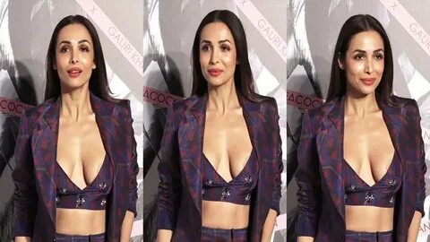 Malaika Arora Sexy Huge Cleavage Boobs Show in Open Braless 