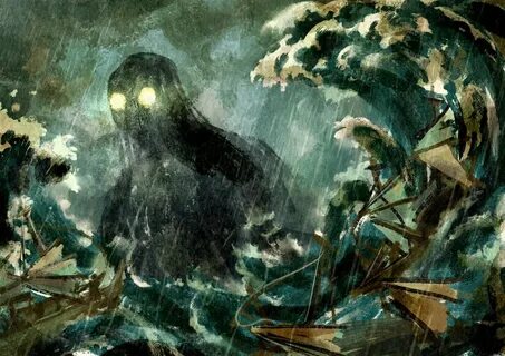 Umi Bozu 海 坊 主 Are gigantic Yokai, that roam the ocean. 