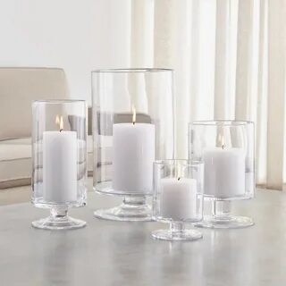 London Glass Hurricane Candle Holders Crate & Barrel Glass h