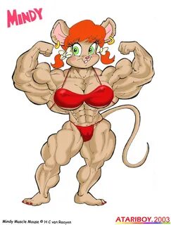 Old Furry Art Works - Mindy Muscle Mouse. by Atariboy -- Fur