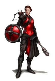 Female Half-Elf Cleric - Pathfinder PFRPG DND D&D d20 fantas