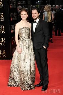 Rose Leslie and Kit Harington at the 2016 Olivier Awards - T