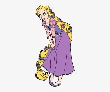 Rapunzel - Tangled With Flowers In Hair Clip Art Transparent