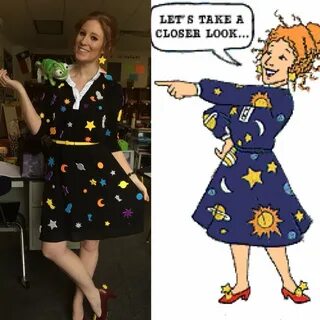 COSTUME: Miss Frizzle (planet earrings, space dress, and my 