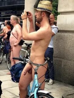 Hot naked biker in public!