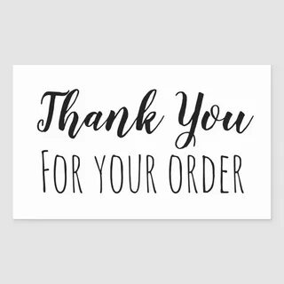 Thank you for your order rectangular sticker Zazzle.com Prin
