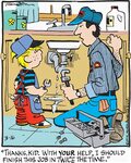 Dennis the Menace, the plumber's helper Plumbing humor, Denn