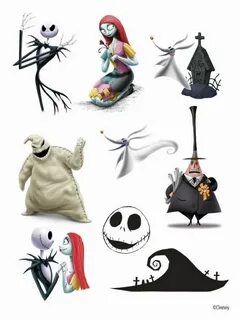 Nightmare Before Christmas Character Sheet Temporary Tattoos