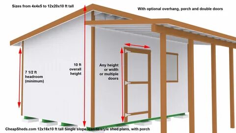 Lean To Style Sheds Shed with porch, Shed plans, Shed house 