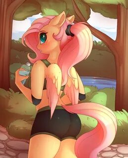 #1255354 - suggestive, artist:evehly, fluttershy, anthro, ad