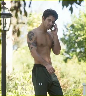 Tyler Posey Goes Shirtless as He Works on His Motorcycle!: P