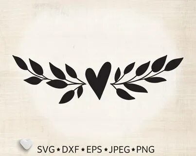 Branch SVG Laurel leaves SVG Heart wreath SVG Floral border 