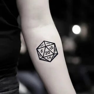 D20 D&D Dungeons and Dragons Temporary Tattoo Sticker (Set o