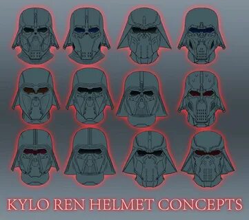 Kylo Ren helmet concepts, Mark Williams Helmet concept, Kylo