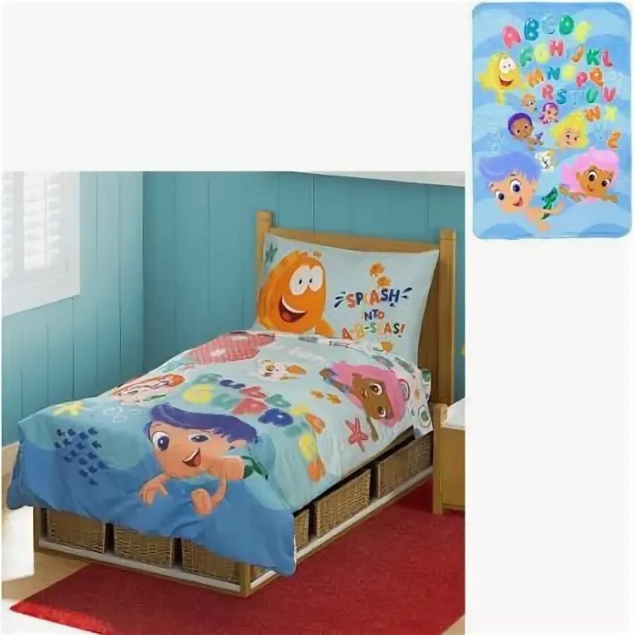 Nickelodeon Bubble Guppies Toddler Bedding Set with Bonus Bl