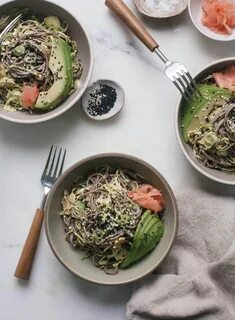 Soba Noodle Bowl with Miso-Tahini Dressing - A Cozy Kitchen