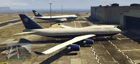 United Airlines 747-400 Battleship Grey Livery - GTA5-Mods.c