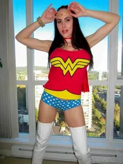Katie Banks puts on her Wonder Woman outfit and does some ka